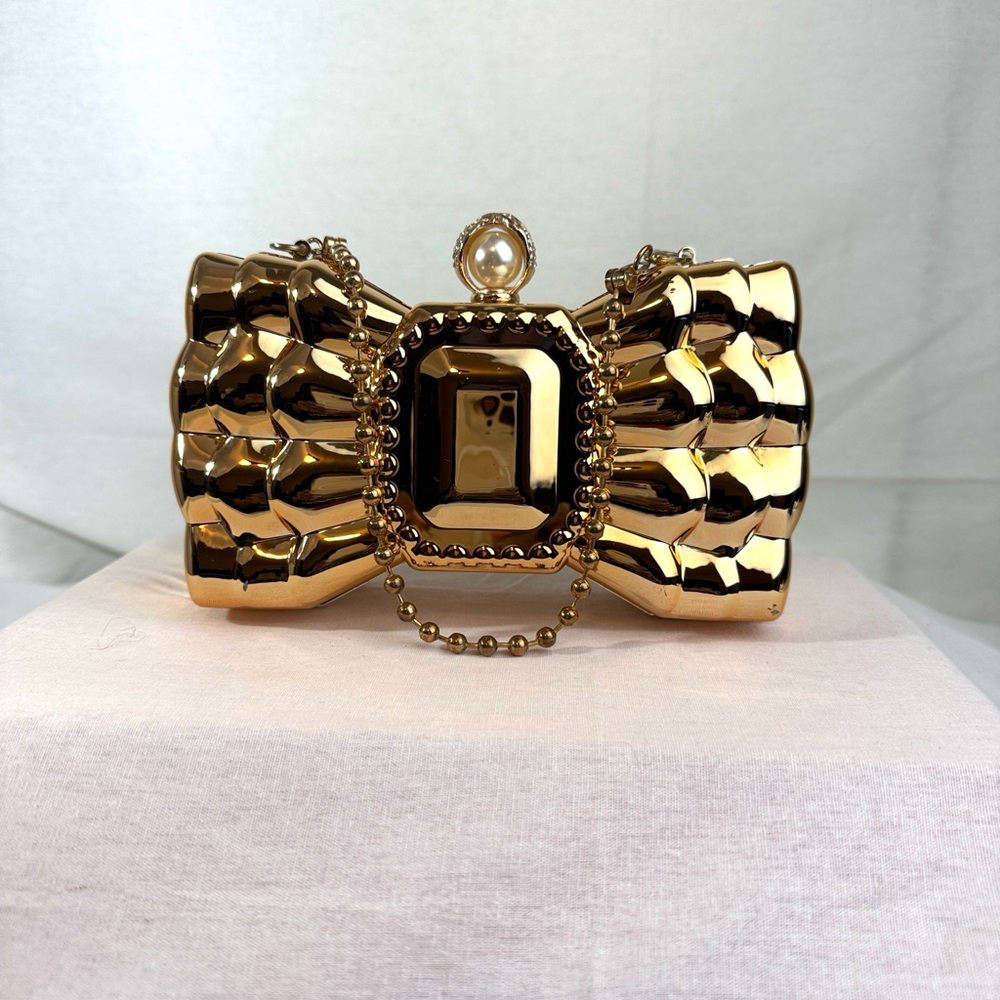 Affordable Fashion Finds Gold Bow Clutch
